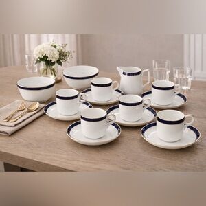 Vintage Tuscan China Espresso Set – England | 6 Cups, 4 Saucers, Creamer & Bowl